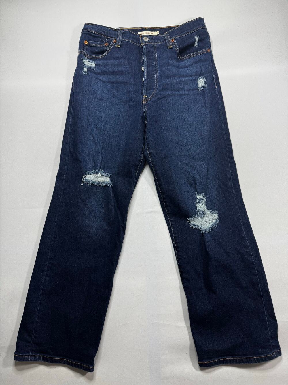 Levi's Women's Distressed Ribcage Straight Ankle Button Fly Jeans - Size 29x27*